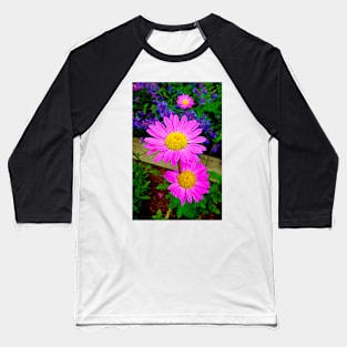 Florescent Daisies Baseball T-Shirt